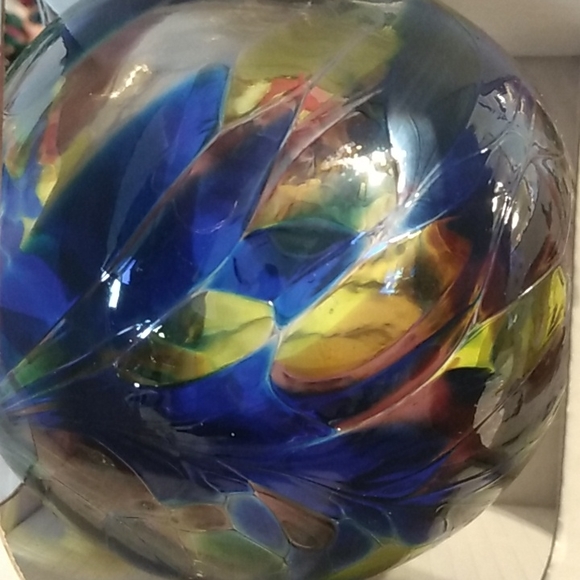 Handmade Blue Polish Glass Ornament - Picture 3 of 5